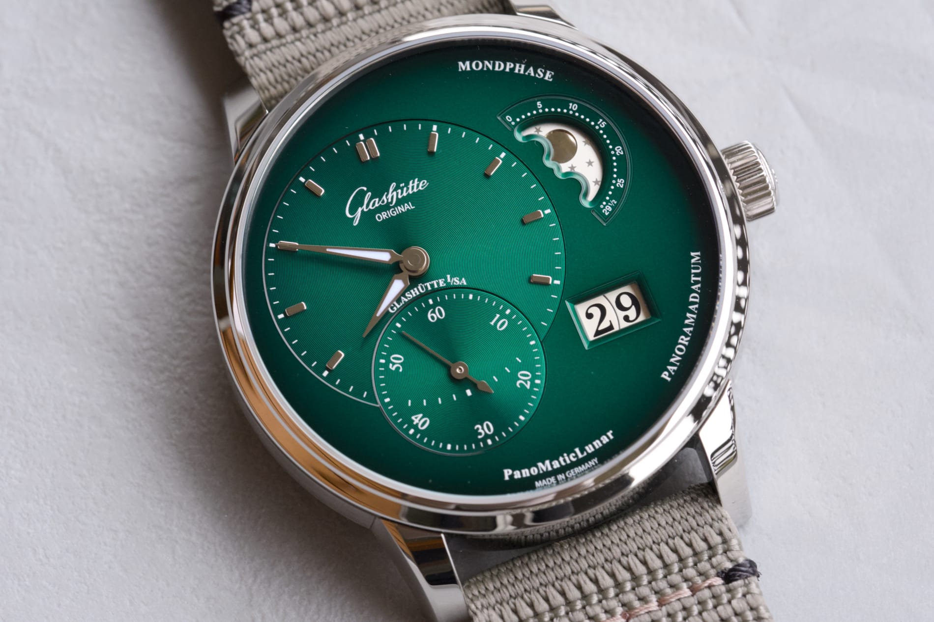 Glashütte Original PanoMaticLunar Green Dial