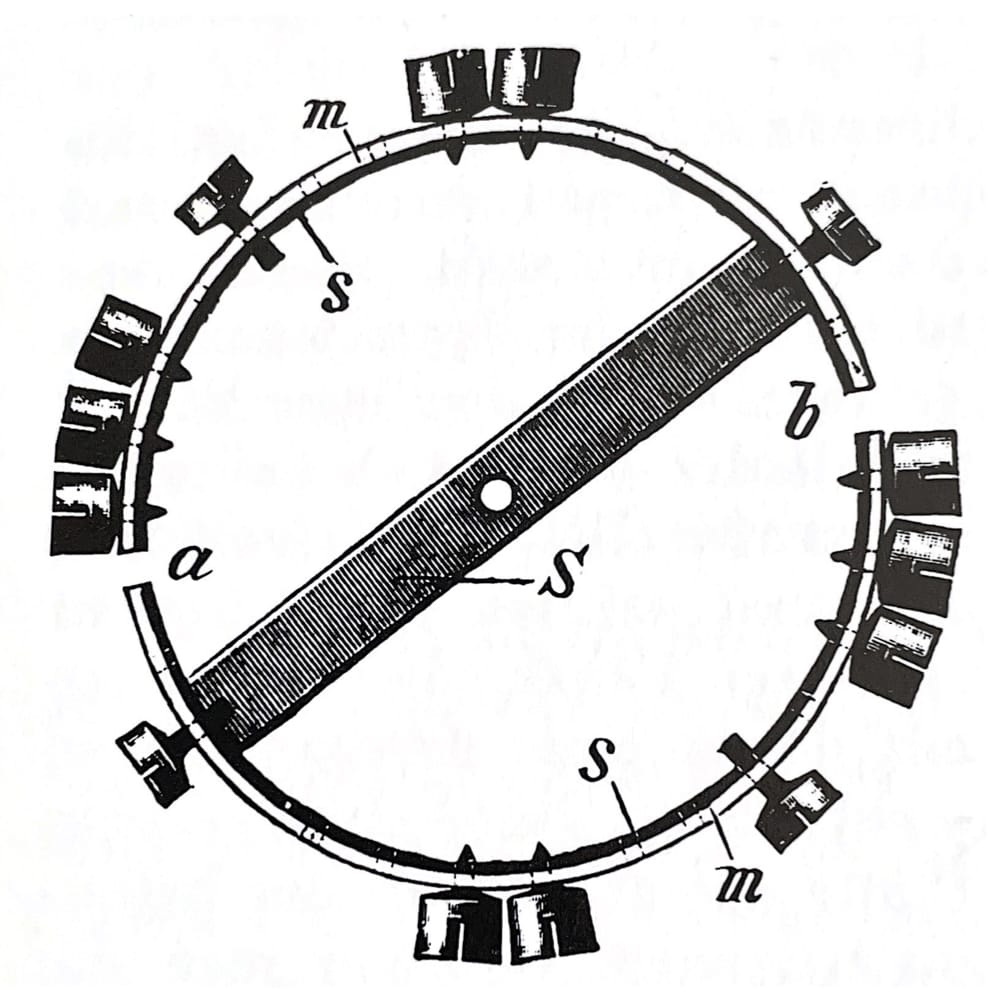 Schematic drawing of a screwed balance wheel