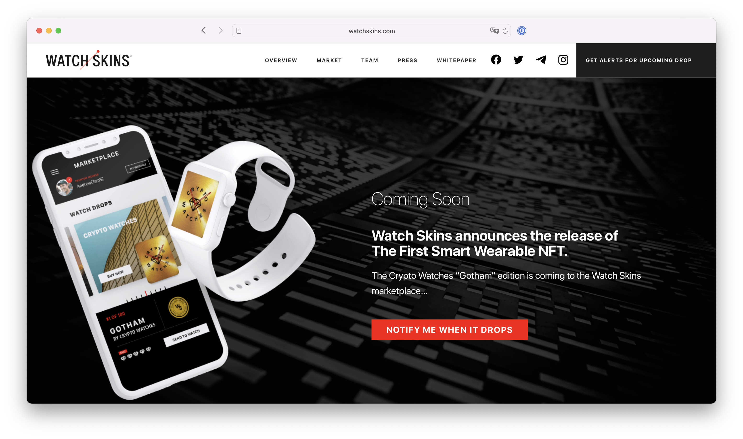 WatchSkins landing page