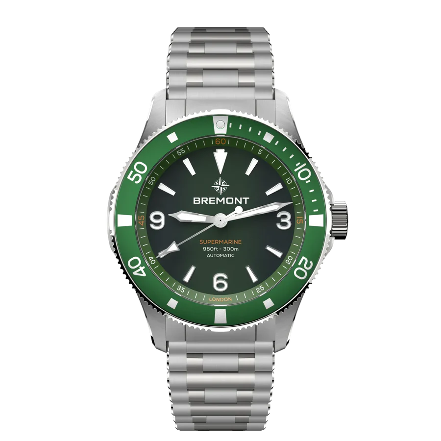 
          Bremont Supermarine 300m, steel, British vintage green dial (Ref. SM40-ND-SS-GN-B)
        