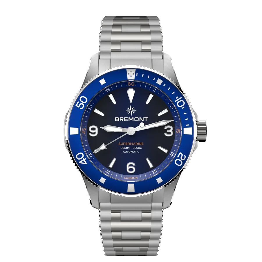 
          Bremont Supermarine 300m, steel, royal blue dial (Ref. SM40-ND-SS-BL-B)
        