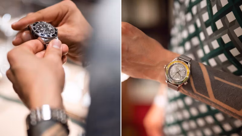 Various watches on a wrist