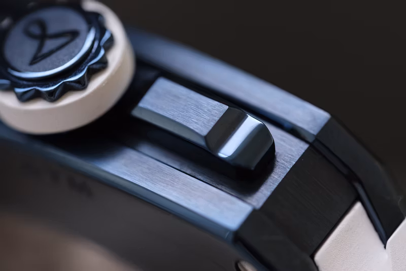 Close up shot of the dial of the Hautlence Vagabonde Tourbillon Series 3