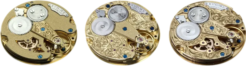 Comparison of finishings for the Kudoke Kaliber 1