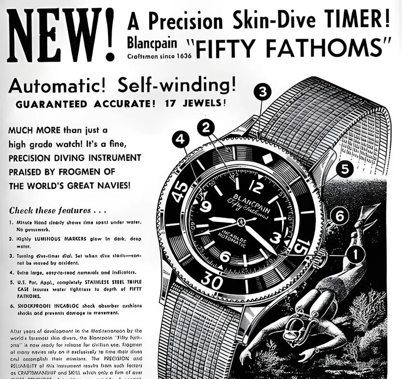 1953: Blancpain Fifty Fathoms (Reference 2462).