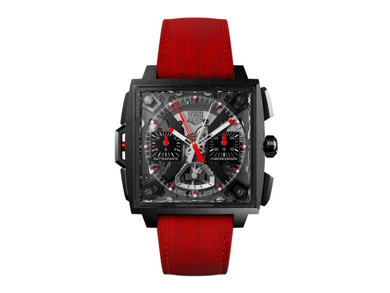 TAG Heuer Monaco Split-Seconds Chronograph (Red), Titanium, 41 mm (Ref. CBW2181.FC8322)