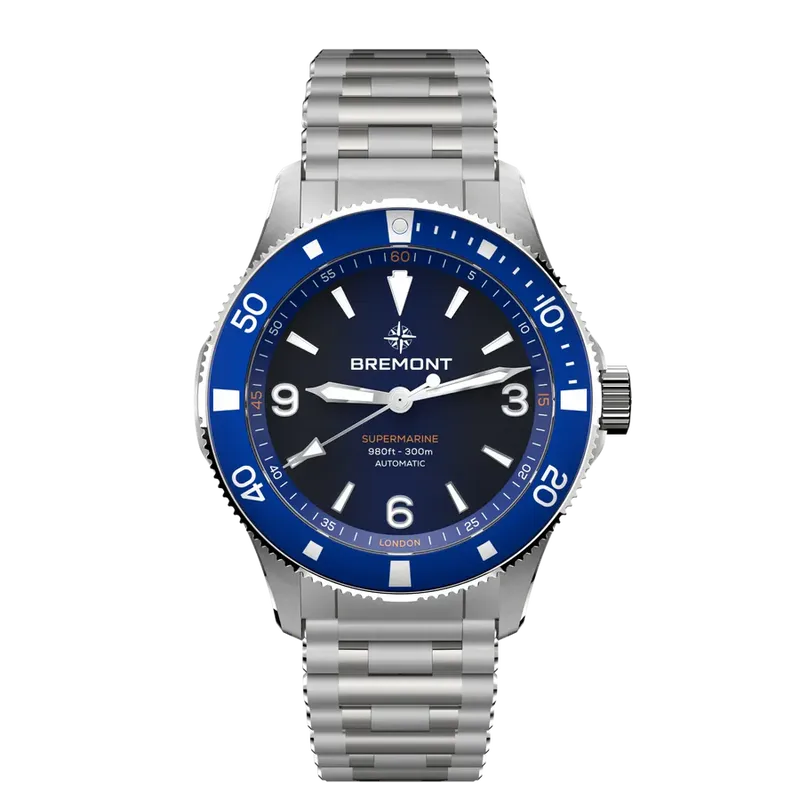 Bremont Supermarine 300m, steel, royal blue dial (Ref. SM40-ND-SS-BL-B)