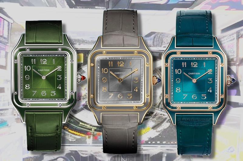 Cartier Santos-Dumont Limited Edition, various materials (platinum, yellow gold, rose gold), Platinum limited to 200 pieces (Ref. WGSA0096, WGSA0097, WGSA0098)